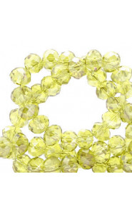 Top Glas Facett Glasschliffperlen 8x6mm rondellen Sundance yellow-pearl shine coating